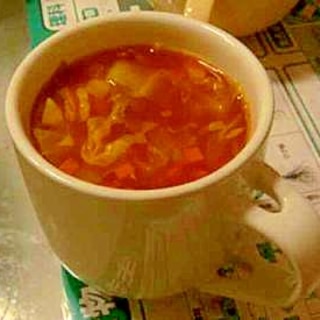 我が家の野菜だけのミネストローネスープ